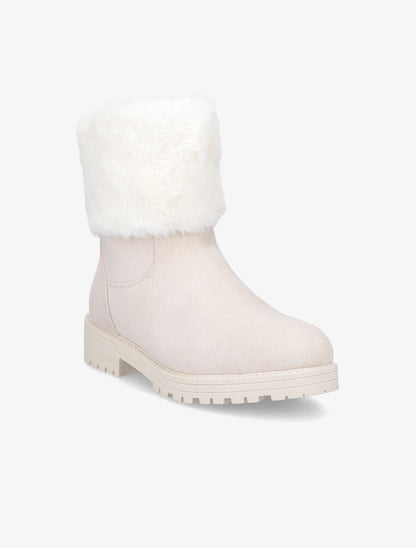 Boots à fourrure synthétique - Beige - 2