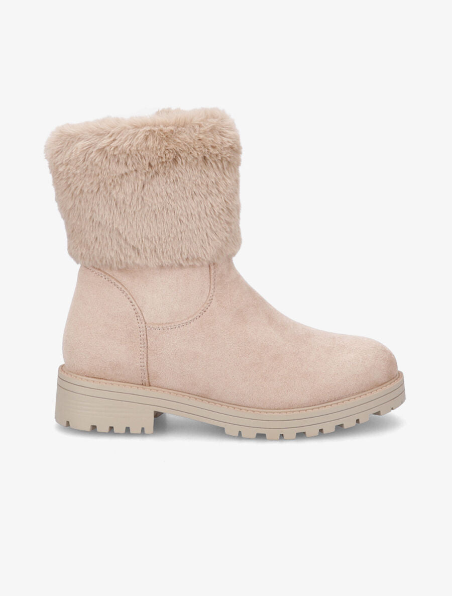 Boots à fourrure synthétique - Taupe - 5