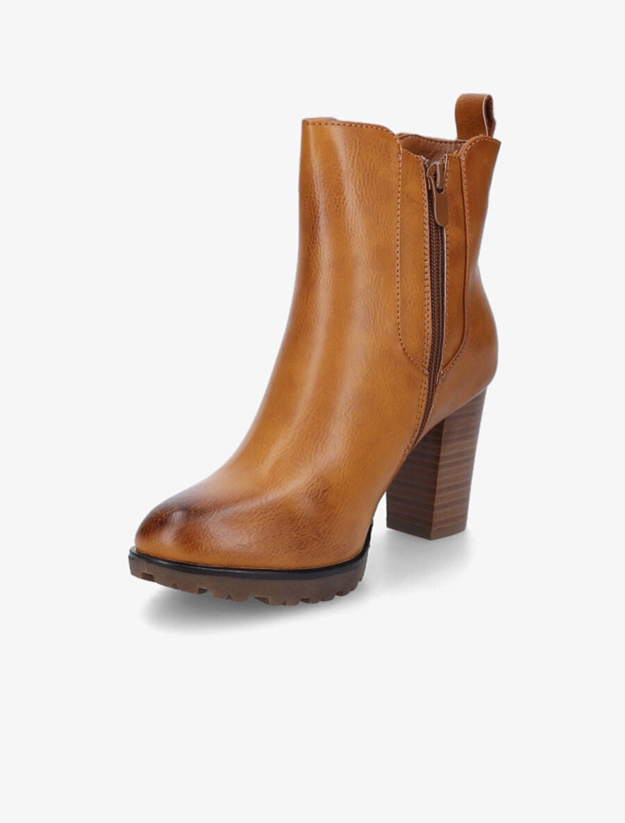 Bottines classiques à talon haut - Camel - 3