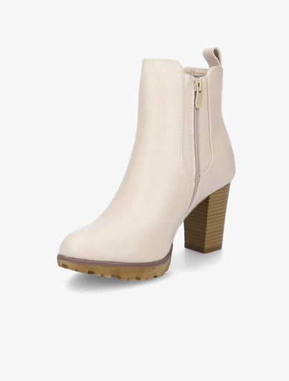Bottines classiques à talon haut - Beige - 3