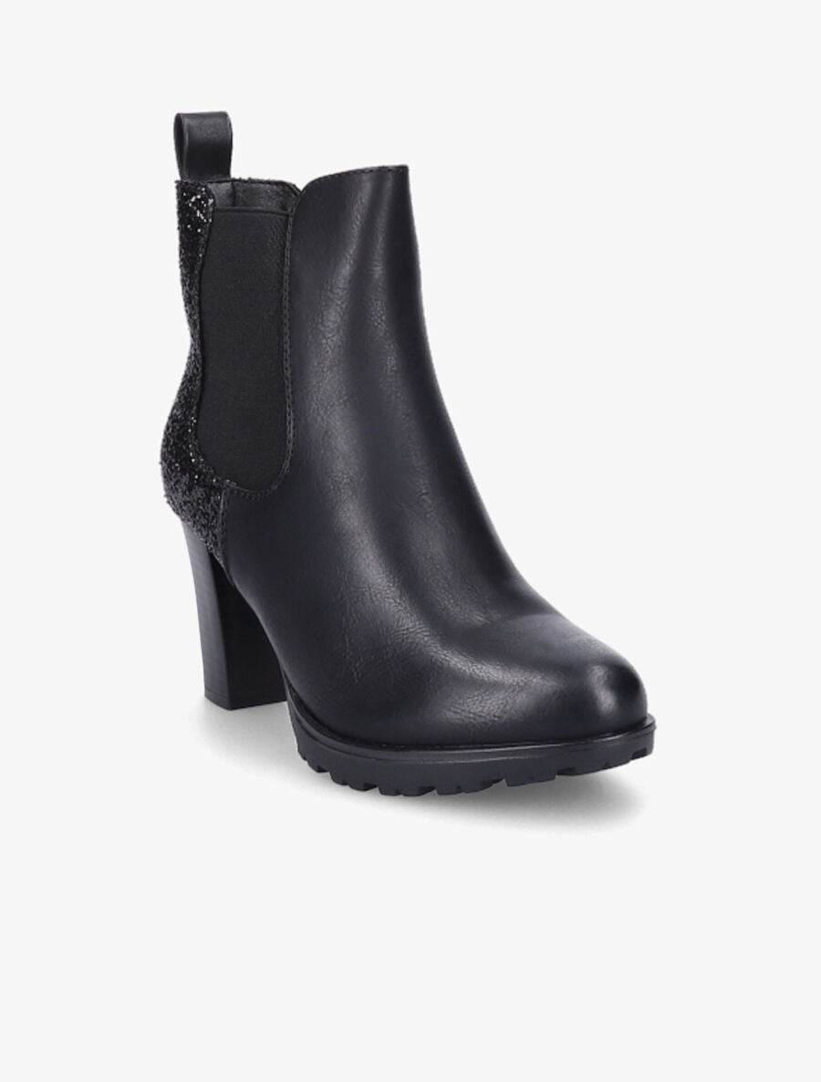 Bottines à talon et paillettes - Noir - 2
