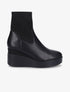 Bottines compensées bi-matière - Noir - 1