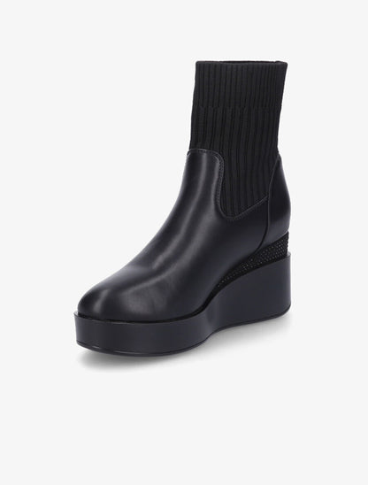 Bottines compensées bi-matière - Noir - 3
