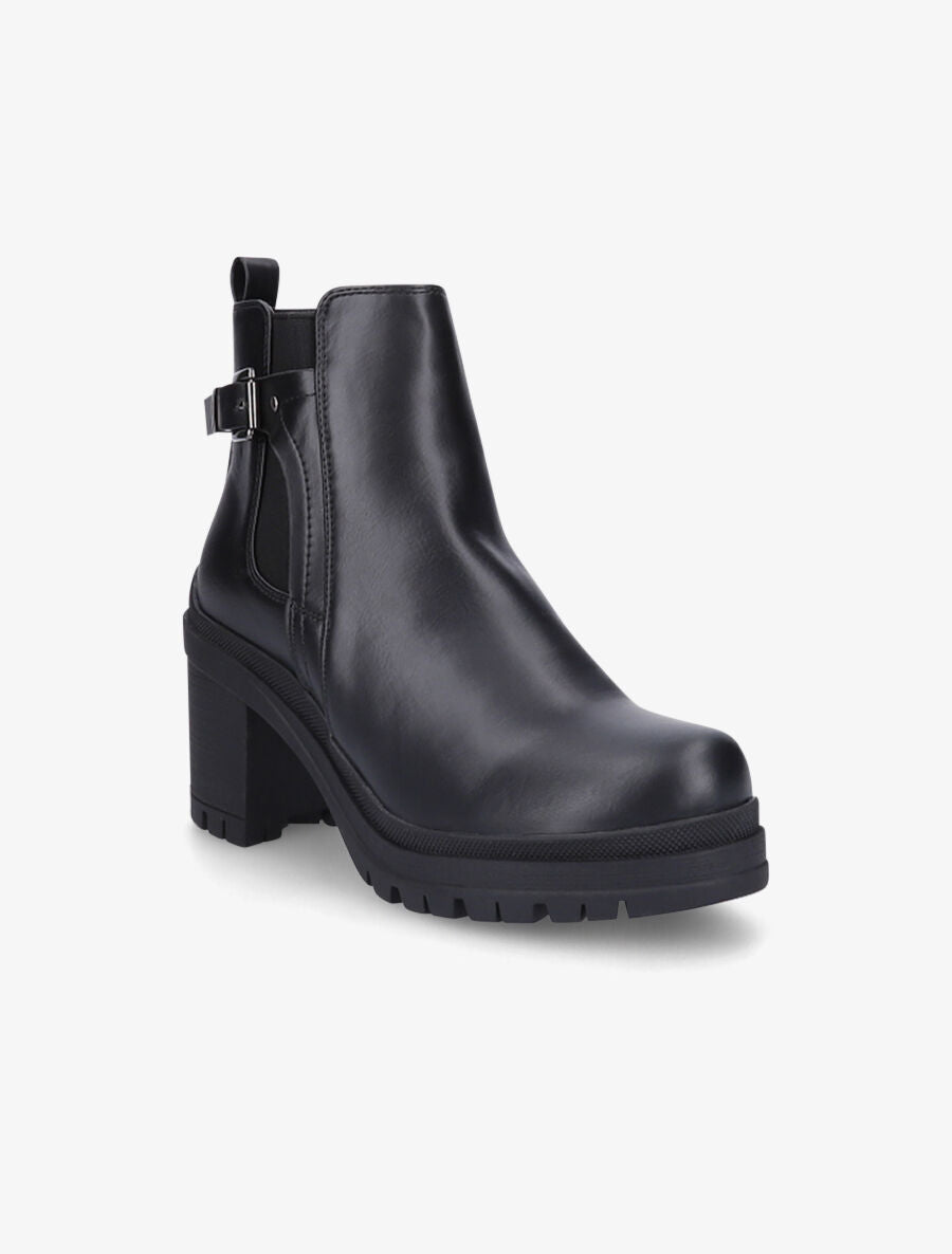 Bottines élastiquées à talon - Noir - 2
