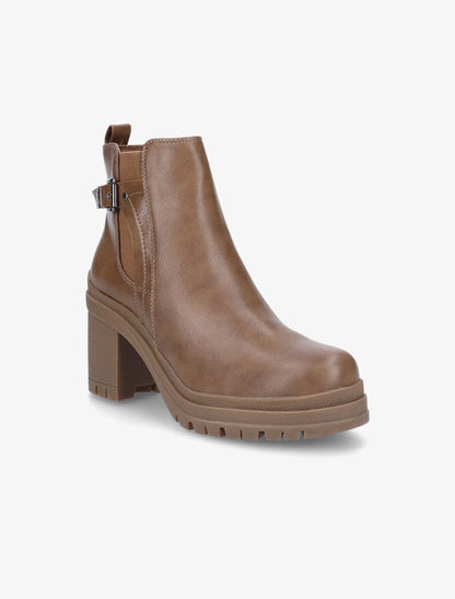 Bottines élastiquées à talon - Taupe - 2