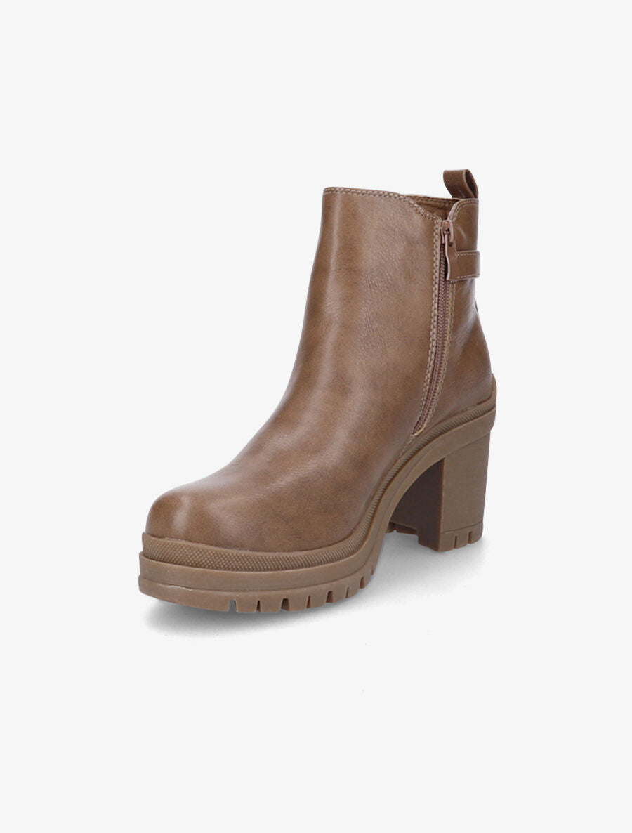 Bottines élastiquées à talon - Taupe - 3