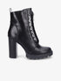 Bottines à talon et chaînes - Noir - 1
