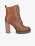 Bottines à talon et chaînes - Camel - 1