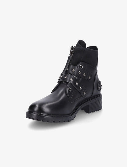 Bottines patinées à sangles - Noir - 3