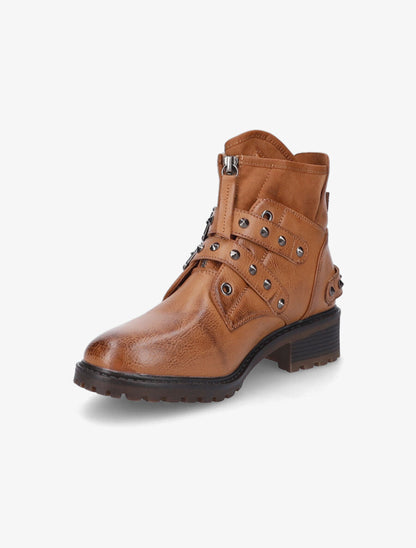 Bottines patinées à sangles - Camel - 3