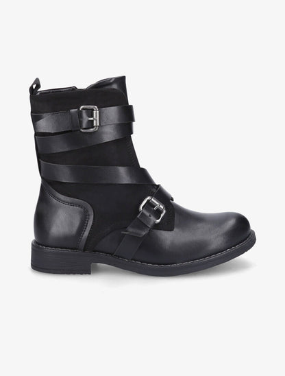 Bottines montantes à sangles - Noir - 5