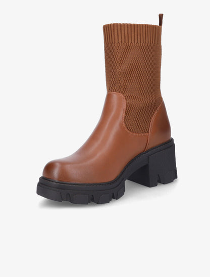 Boots montantes bi-matière - Camel - 3