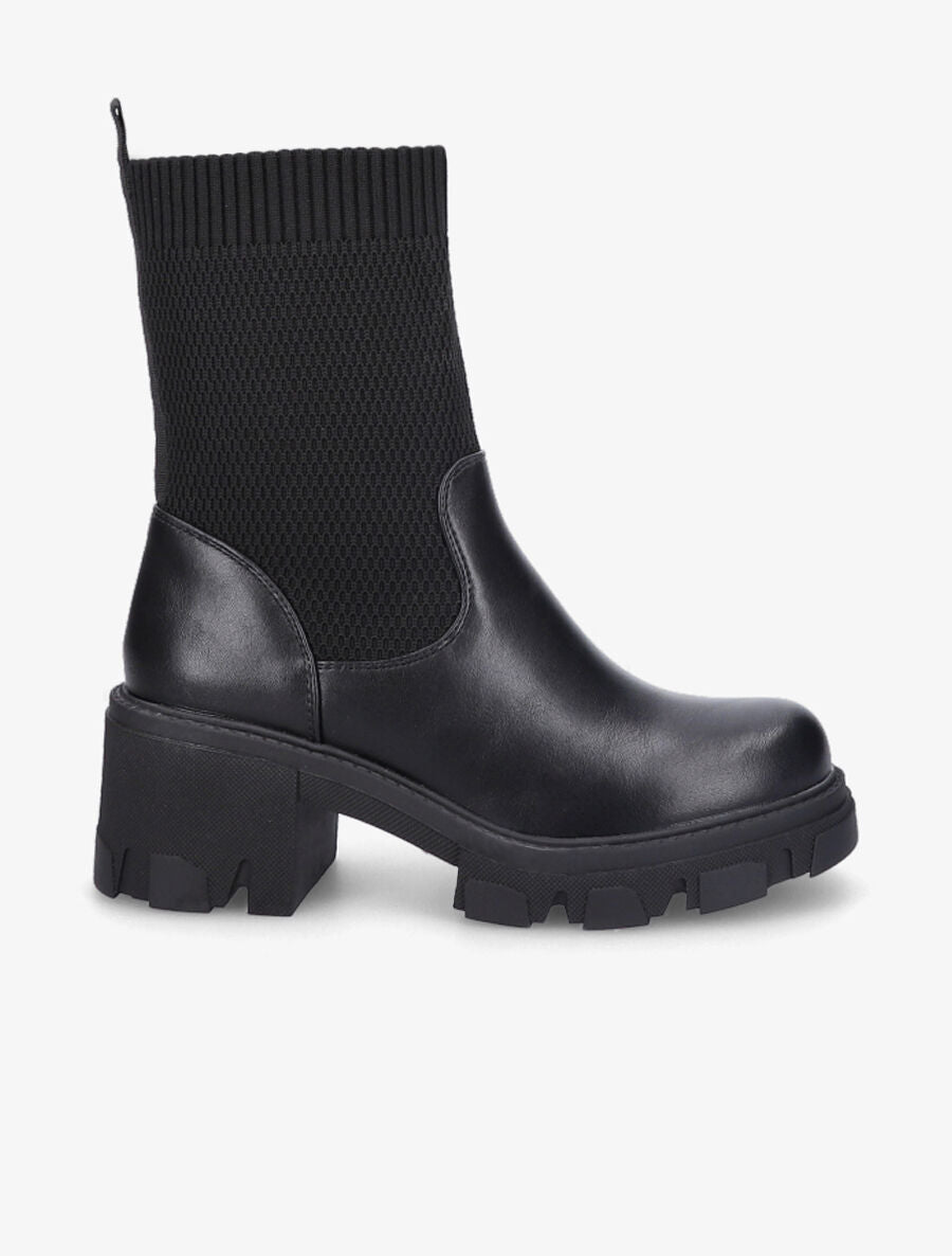 Boots montantes bi-matière - Noir - 1
