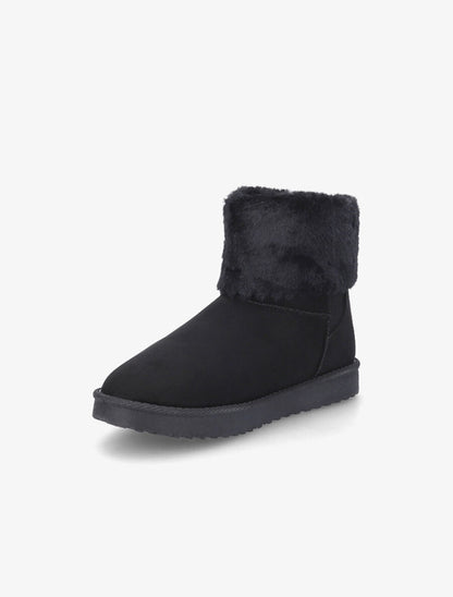 Bottines en suédine et fourrure - Noir - 3