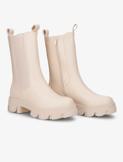 Bottes crantées stylisées - Beige - 1