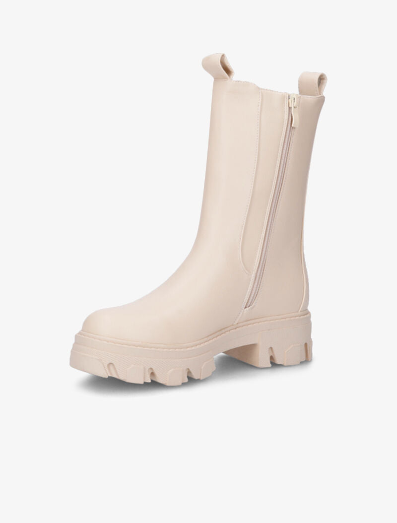 Bottes crantées stylisées - Beige - 4