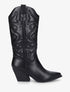 Bottes à talons style santiags - Noir - 1