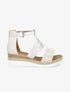 Sandales compensées effet python - Beige - 5