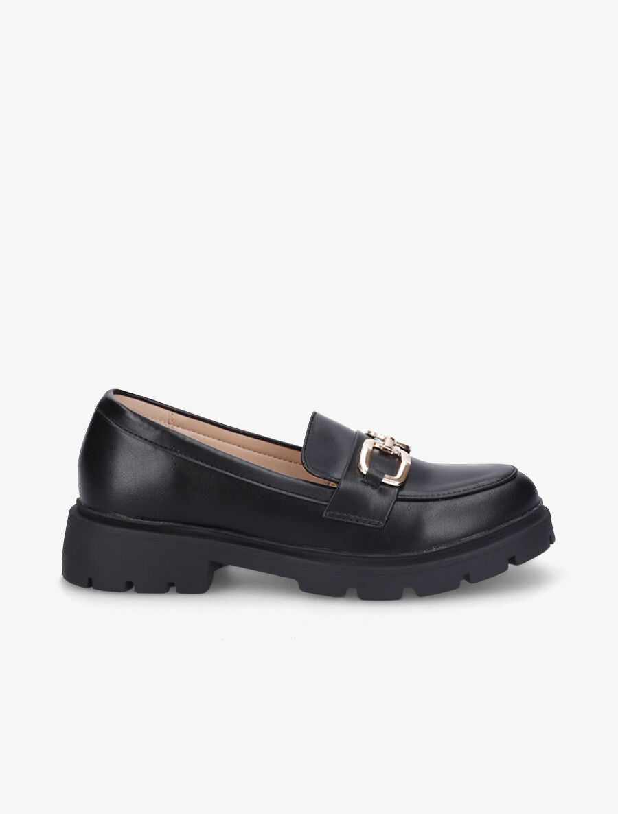 Mocassins en simili semelle chunky - Noir - 1