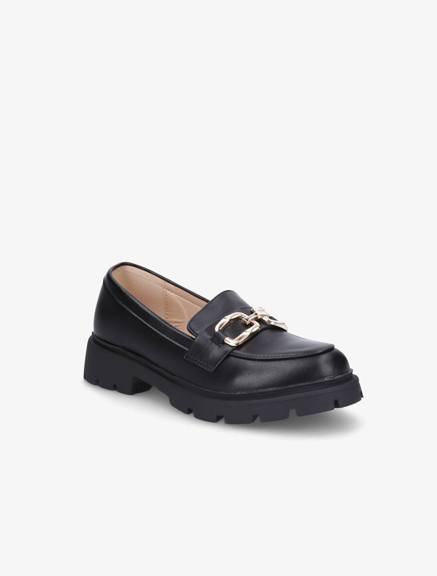 Mocassins en simili semelle chunky - Noir - 2