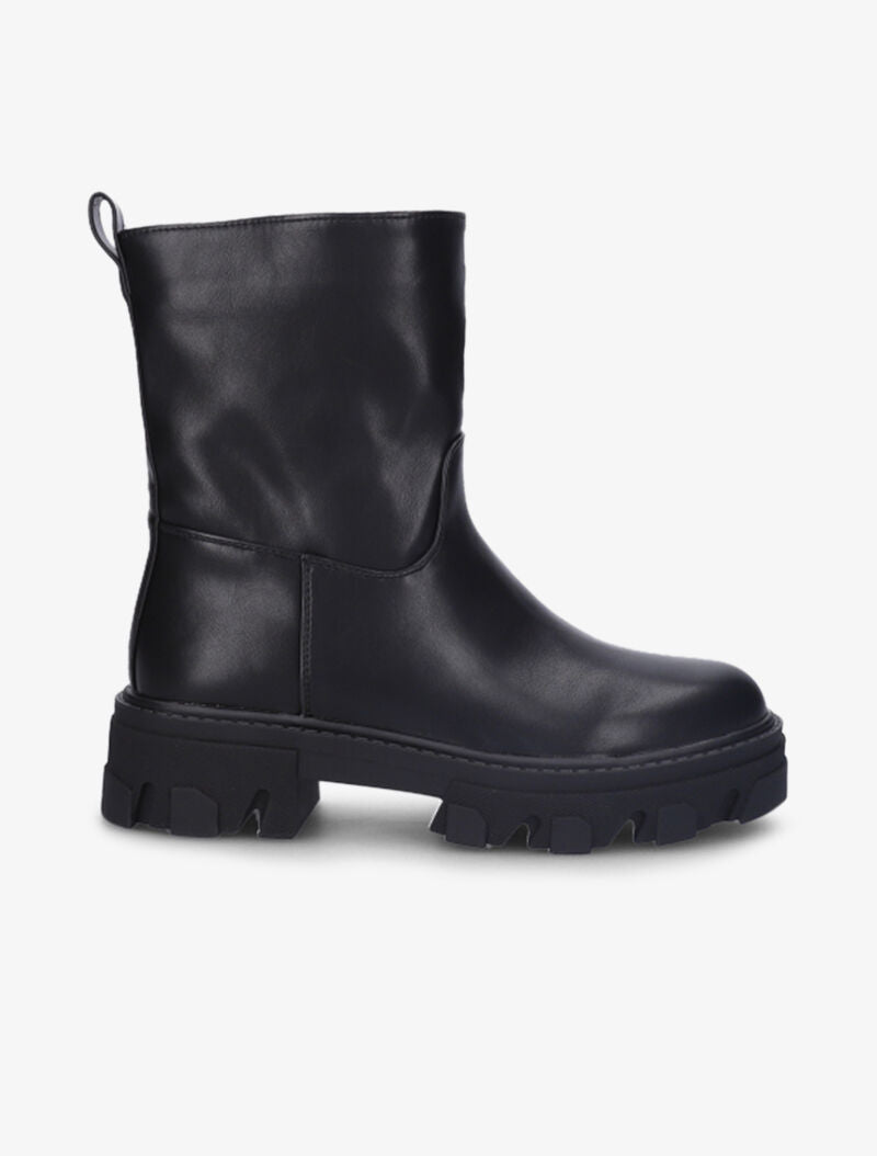 Bottines unies en simili - Noir - 2