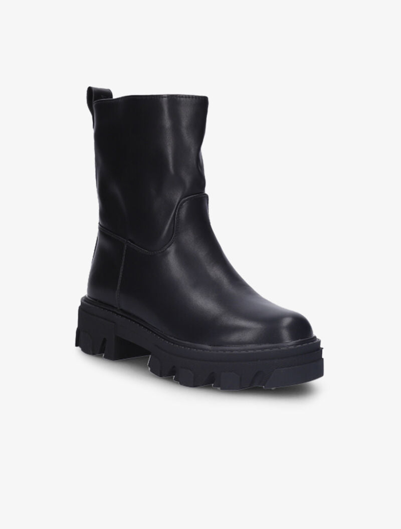 Bottines unies en simili - Noir - 3