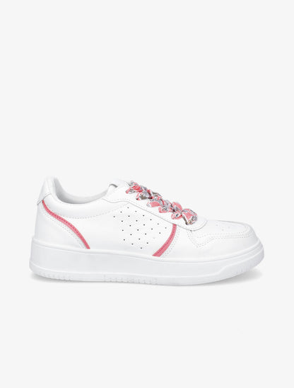 Sneakers à lacets imprimé interchangeables - Rose - 5