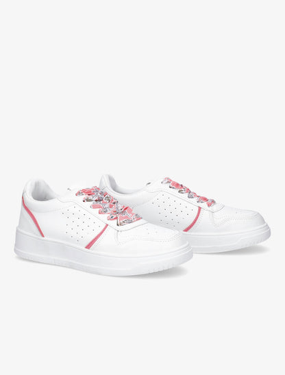 Sneakers à lacets imprimé interchangeables - Rose - 4