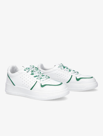 Sneakers à lacets imprimé interchangeables - Vert - 4