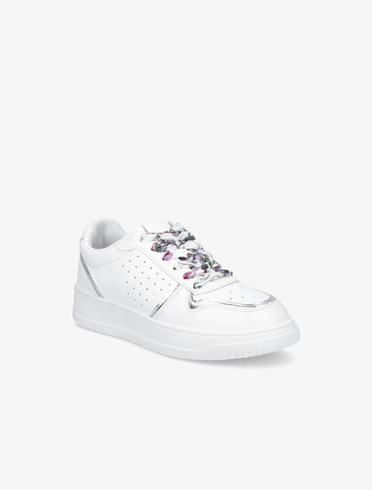Sneakers à lacets imprimé interchangeables - Argent - 2