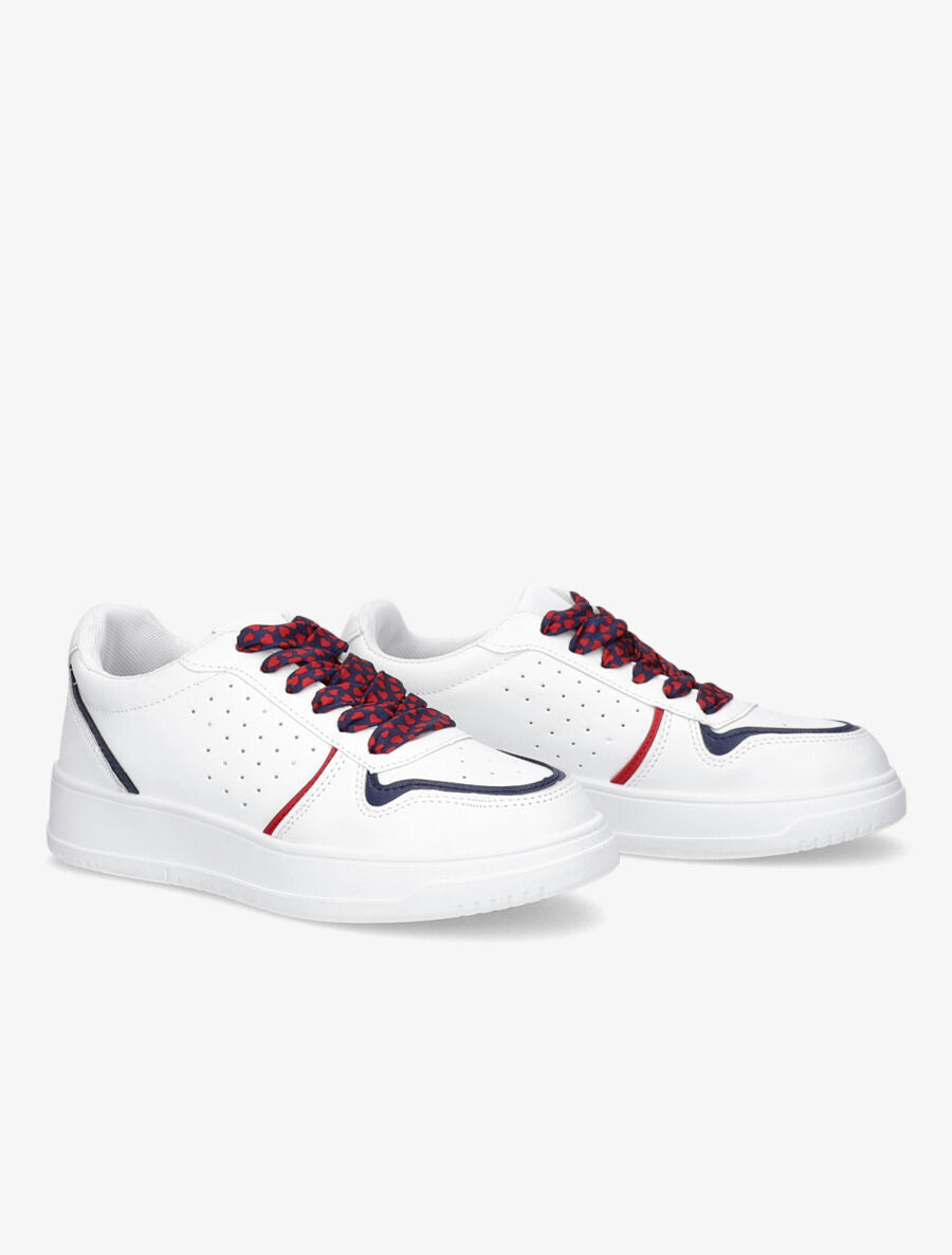 Sneakers à lacets imprimé interchangeables - Marine - 4