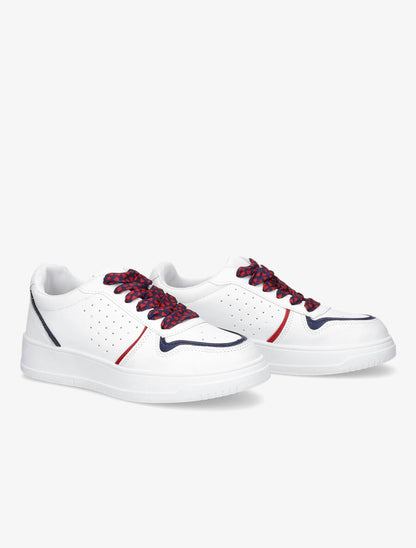Sneakers à lacets imprimé interchangeables - Marine - 4