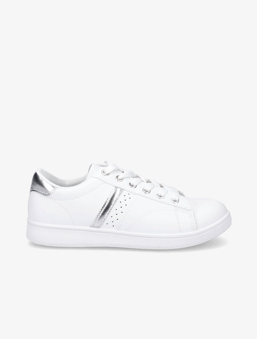 Sneakers à contrefort contrastant - Argent - 1