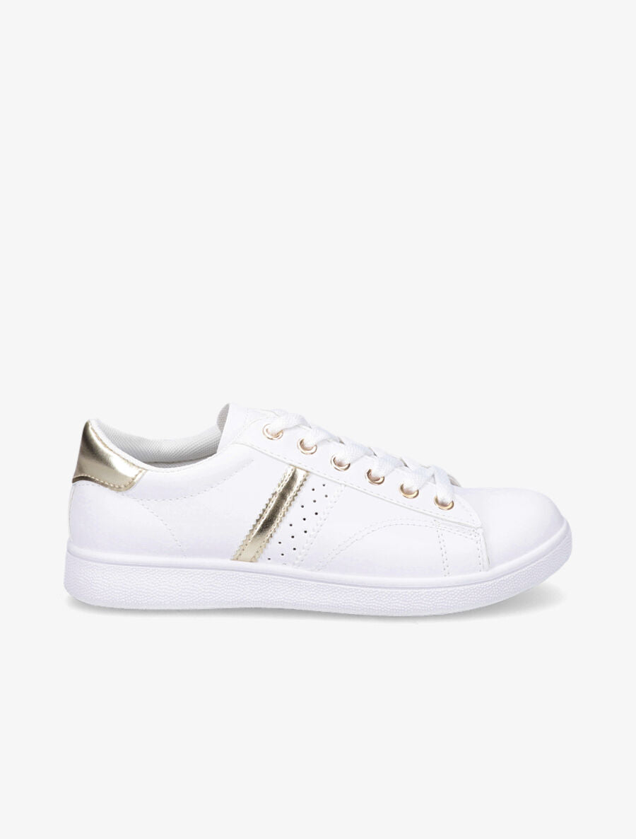 Sneakers à contrefort contrastant - Or - 1