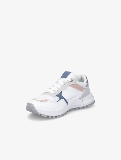 Sneakers en simili à couleurs contrastantes - Blanc - 3