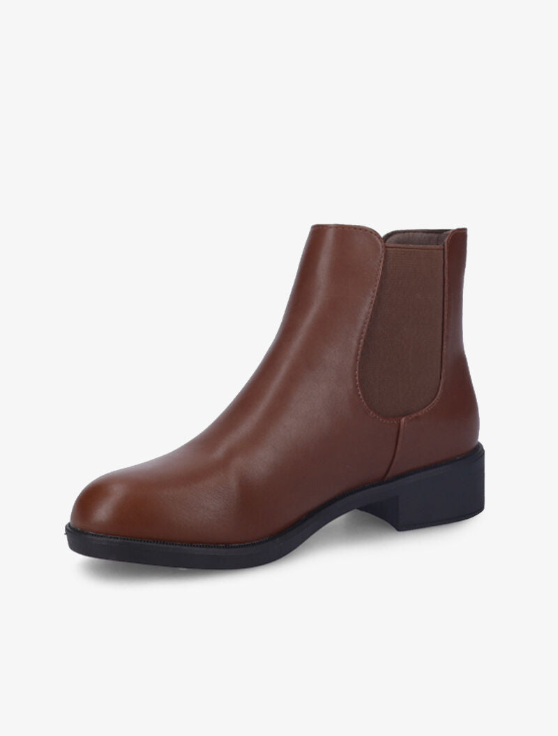 Chelsea boots en simili à semelle contrastante - Marron - 4