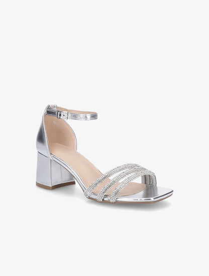 Sandales mi-hautes à strass - Argent - 2