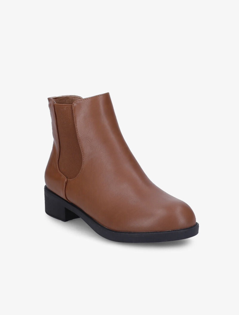 Chelsea boots en simili à semelle contrastante - Camel - 3