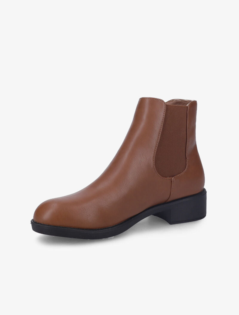 Chelsea boots en simili à semelle contrastante - Camel - 4