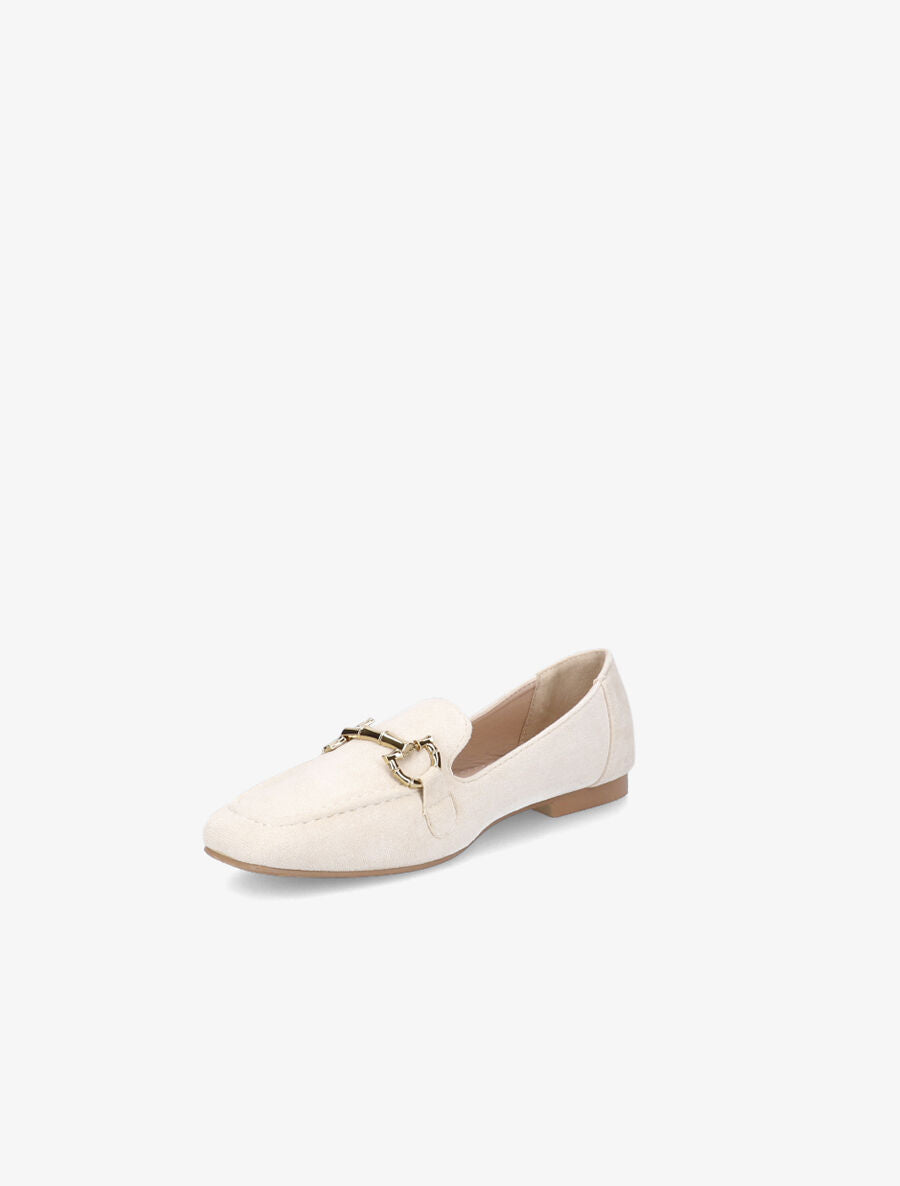 Mocassins à boucle en suédine - Beige - 3