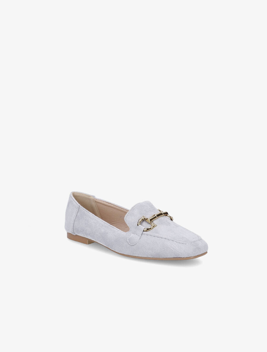 Mocassins à boucle en suédine - Bleu clair - 2