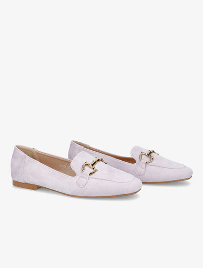 Mocassins à boucle en suédine - Lilas - 4