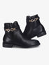 Bottines à chaîne décorative dorée - Noir - 5