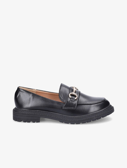 Mocassins en simili et boucle - Noir - 1