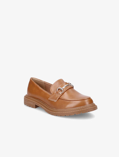 Mocassins en simili et boucle - Camel - 2