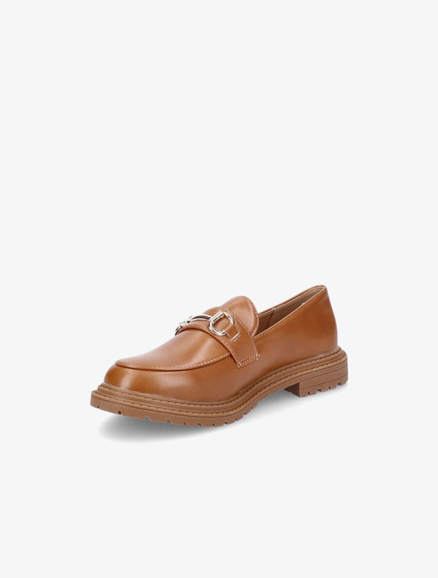 Mocassins en simili et boucle - Camel - 3