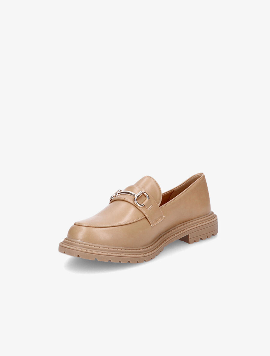 Mocassins en simili et boucle - Taupe - 3