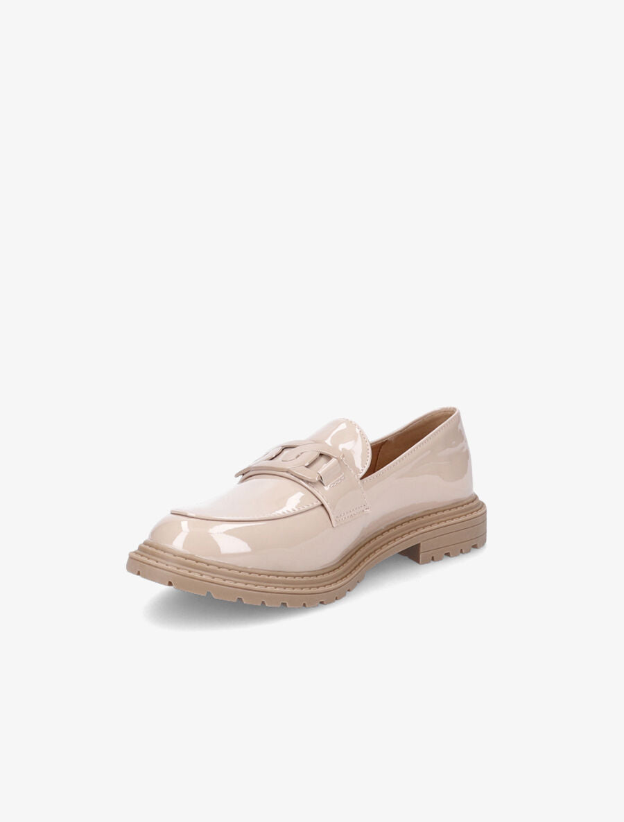 Mocassins vernis et boucle - Beige - 3