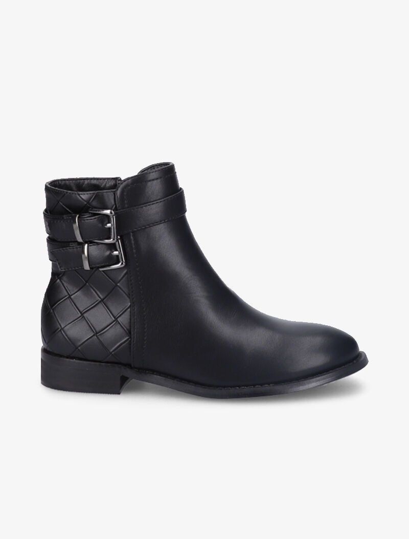 Bottines à contrefort effet osier à boucles - Noir - 2