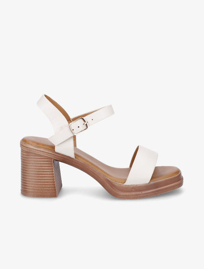 Sandales mi-hautes en simili - Beige - 1